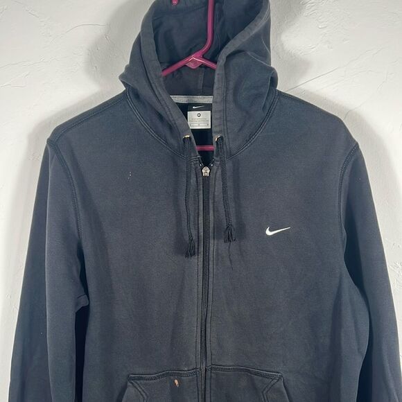 🔥🔥 NIKE Full Zip HOODIE JACKET - Black Slight Fade - Sz M - Good Condition - Picture 1 of 11